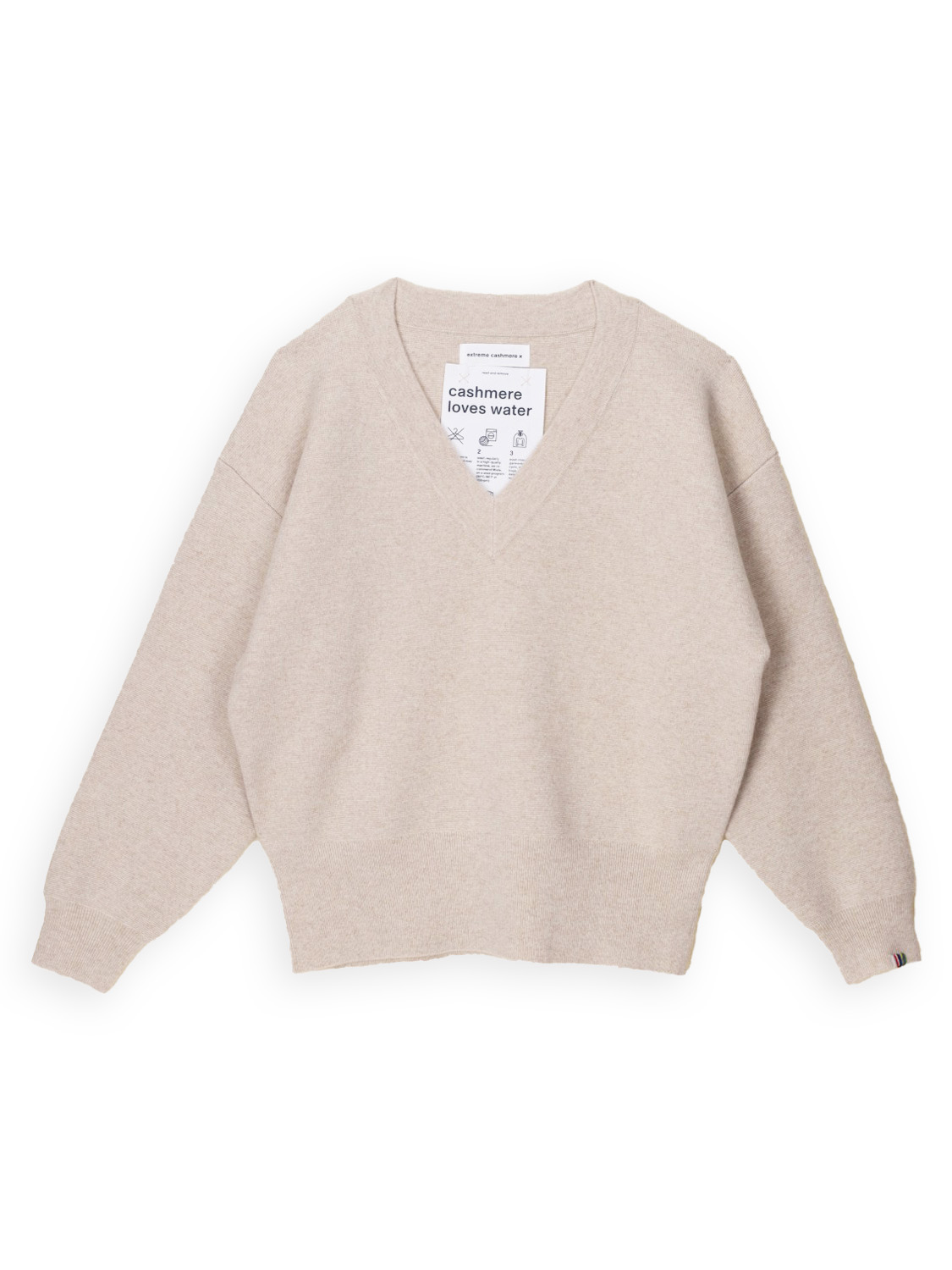 Extreme Cashmere N° 316 Lana – Doubleface-V-Neck-Pullover aus Kaschmir  beige One Size