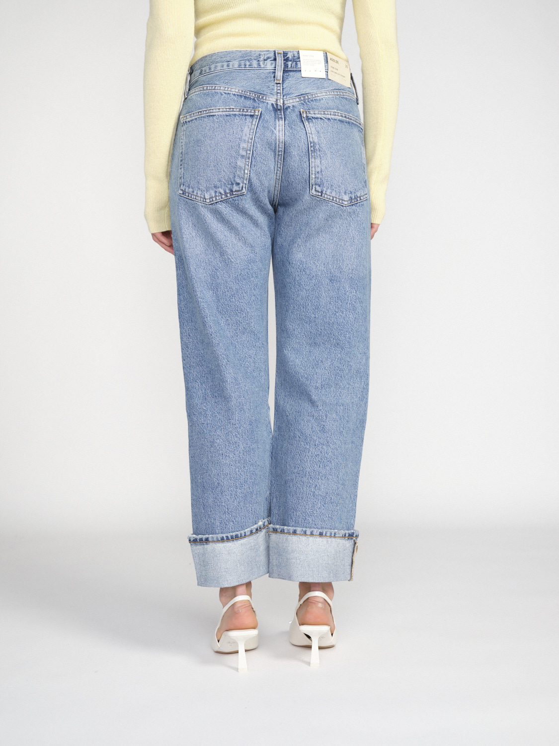 Agolde Fran - Straight wide-leg jeans in cotton  blue 26