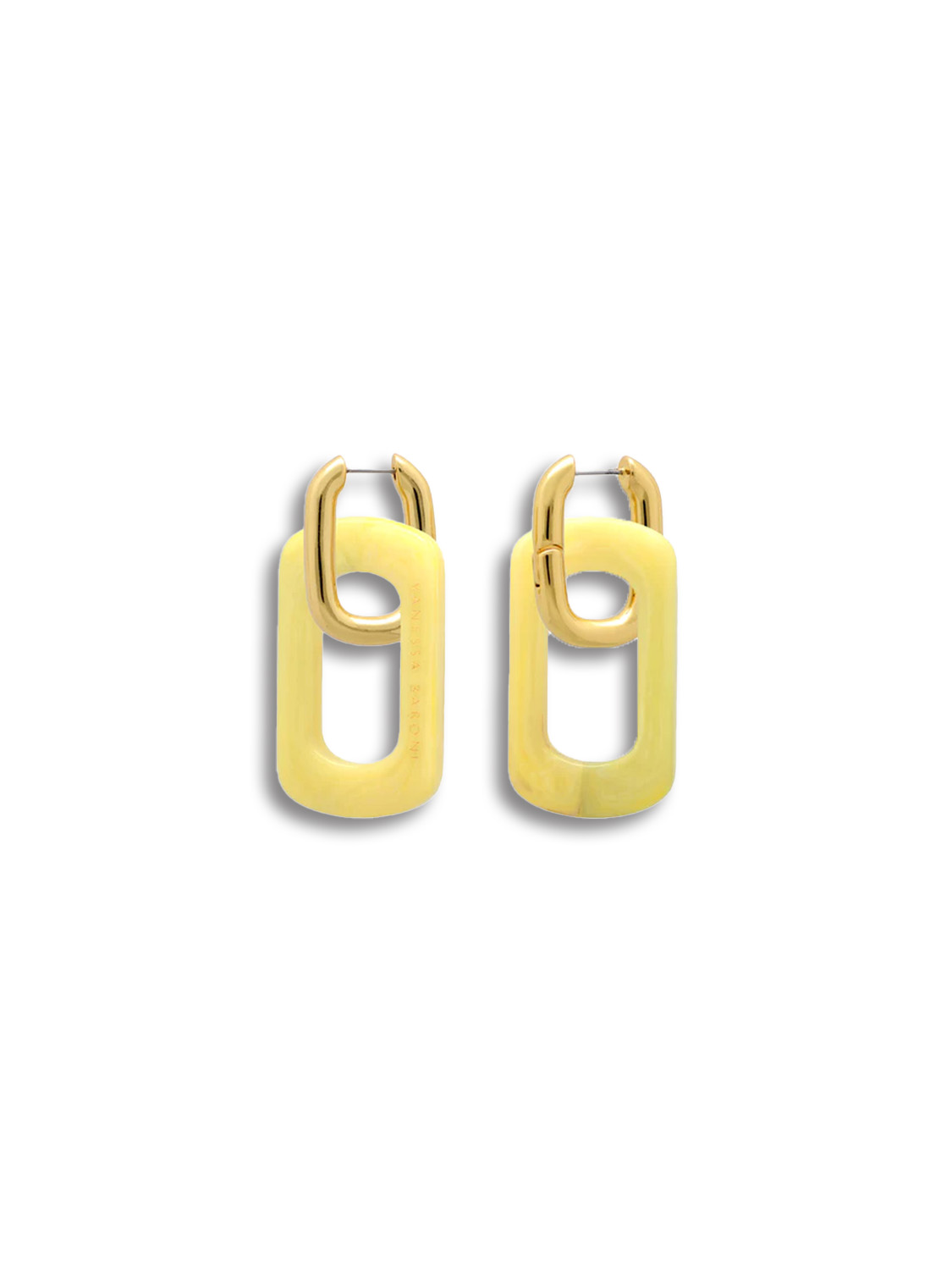 Edge with Gold Earring - Ohrhänger mit Gliederkettenelementen  Farbe: pearl marble Größe: One Size