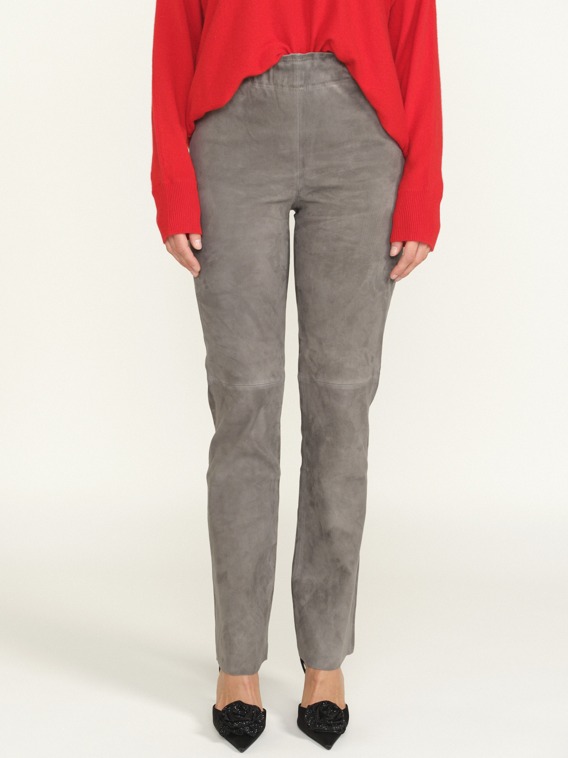 Iris von Arnim Goatskin trousers - Goatskin trousers with elastic waistband  brown 34