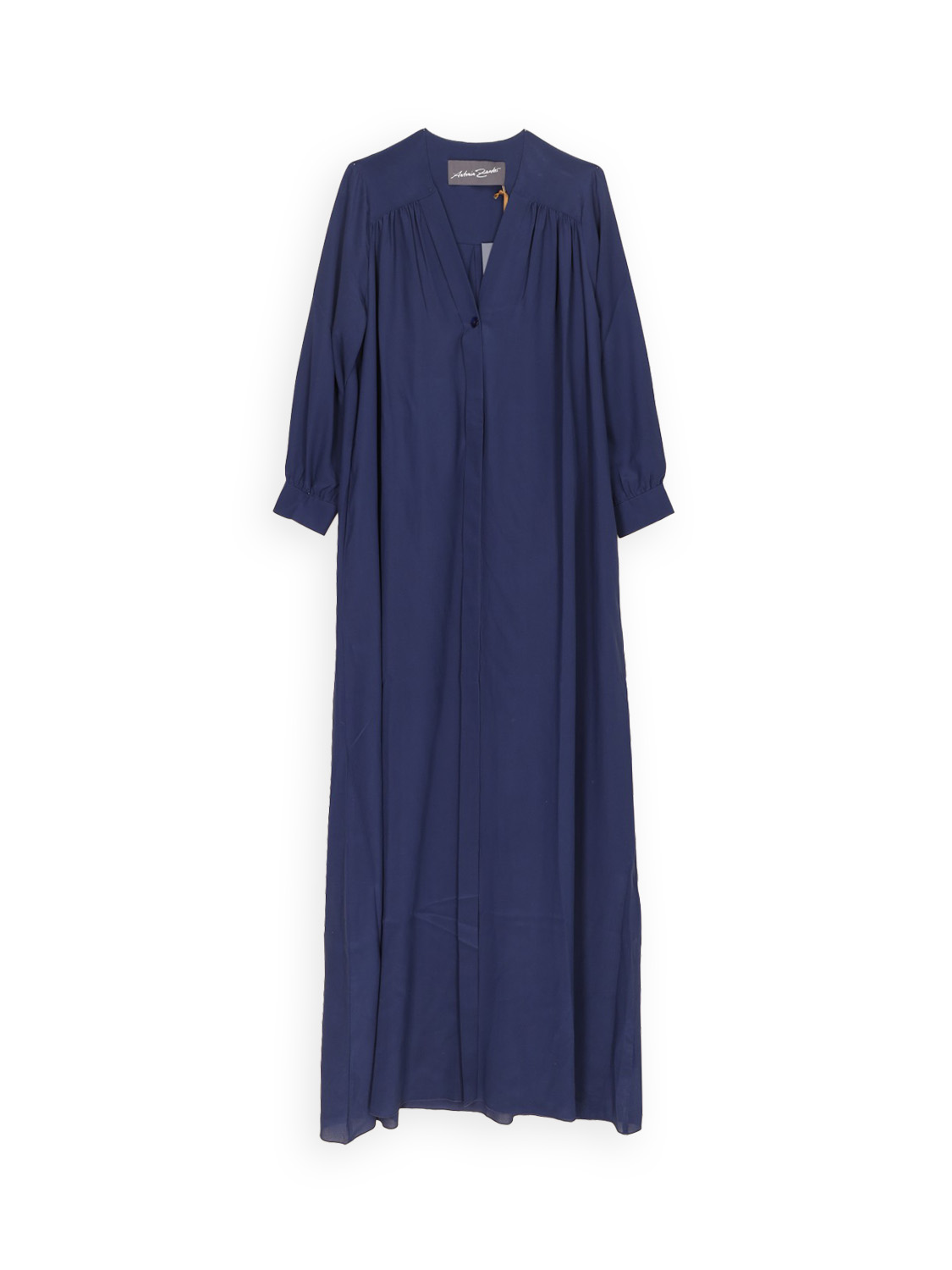 Maxi dress with concealed button placket 