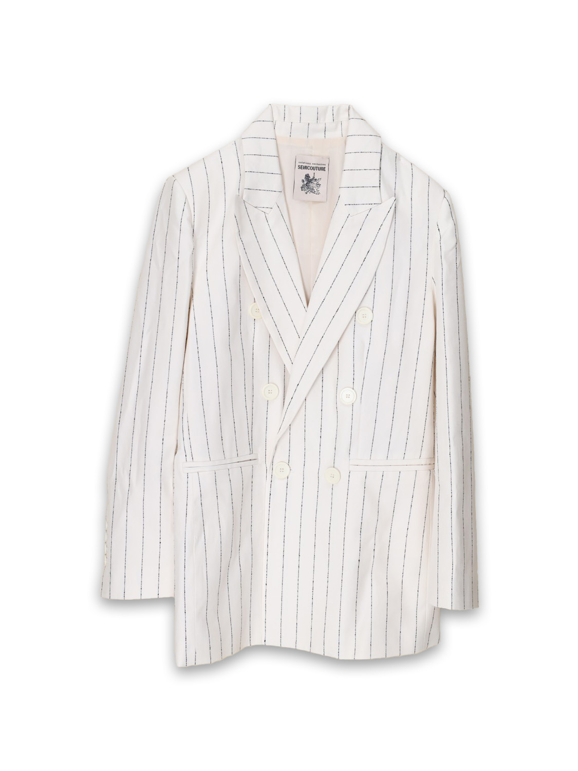 Cotton blazer with pinstripe pattern 