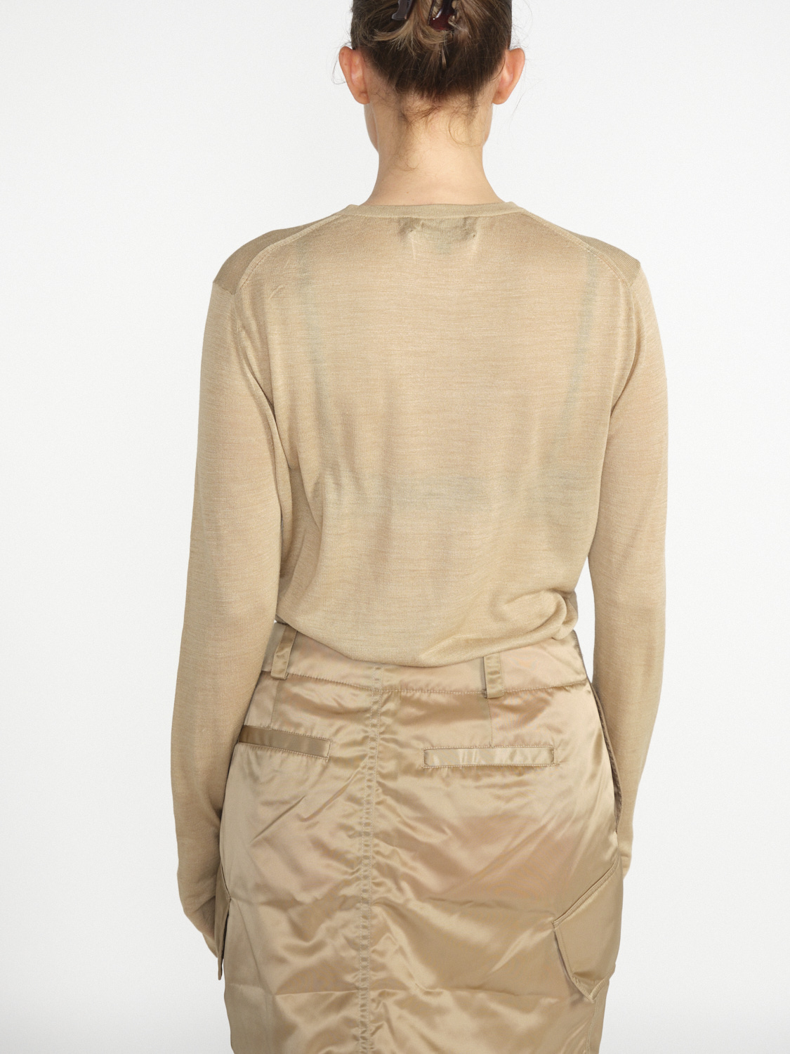Nili Lotan Candice – Slightly permeable silk shirt  beige L