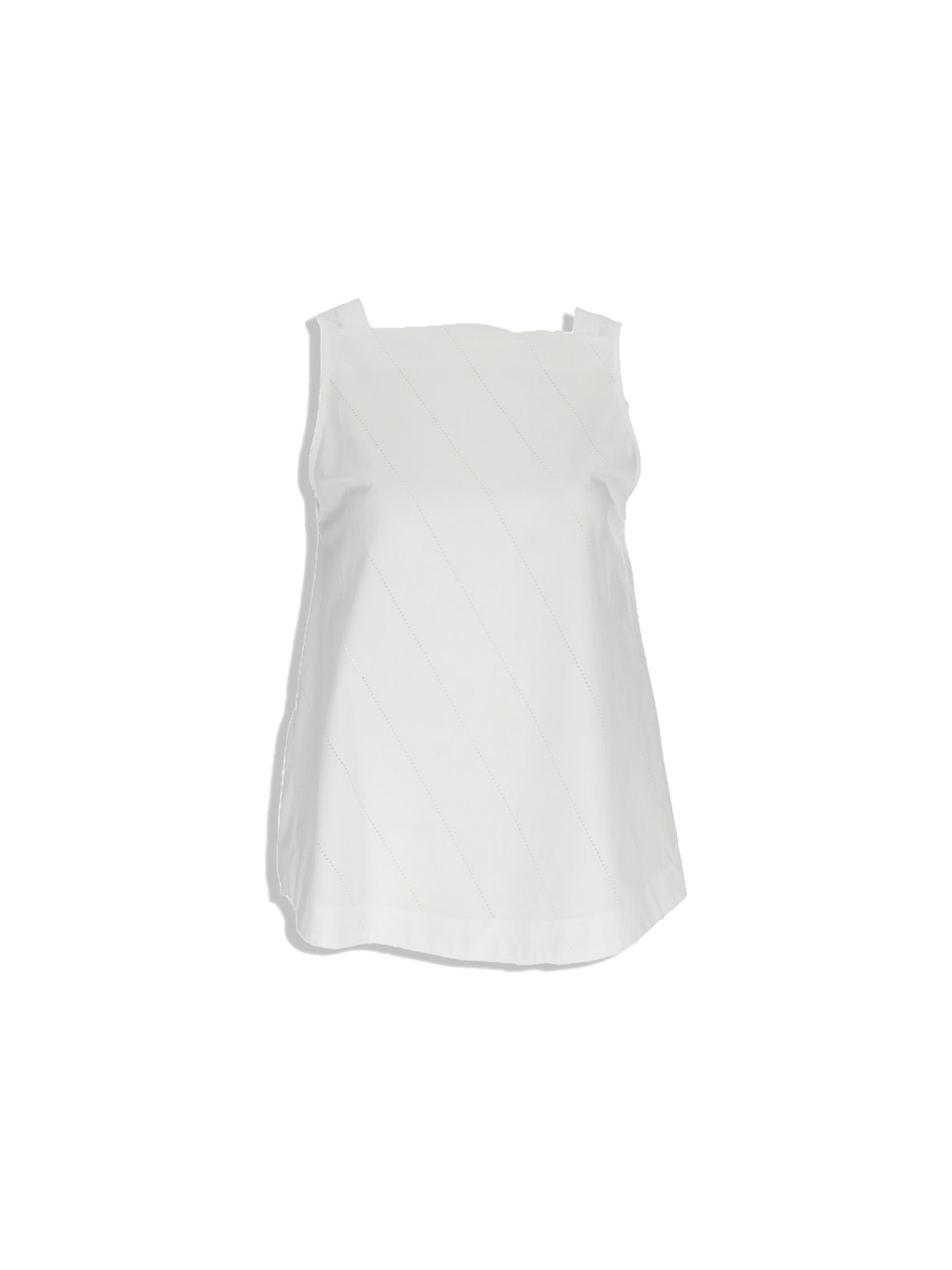 Odeeh Sleeveless blouse with perforated design in cotton white 34