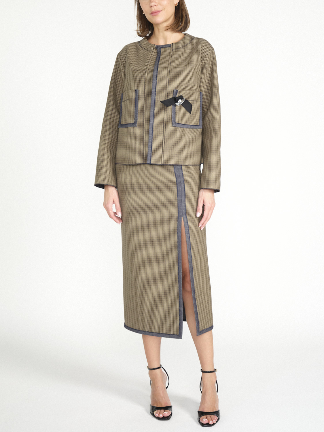 Odeeh Karierter Blazer – Jacke aus Baumwolle 36 braun Odeeh Karierter Blazer – Jacke aus Baumwolle 36 braun