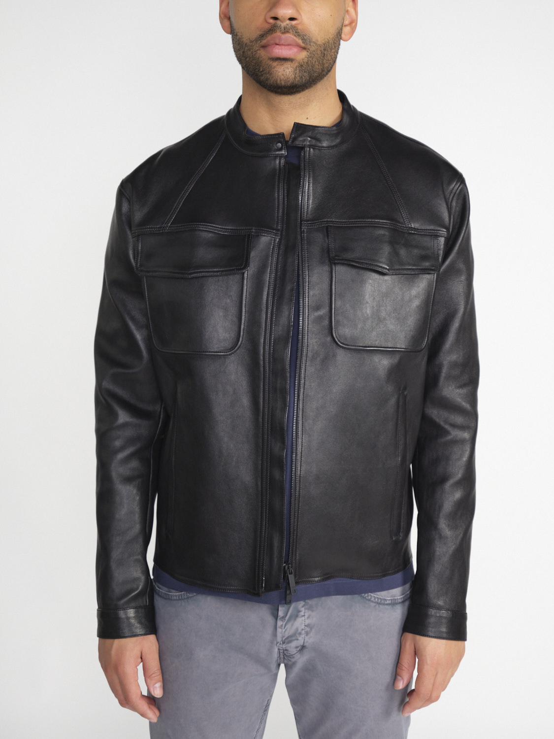 jitrois Blouson Angel – leather shirt jacket  black 52