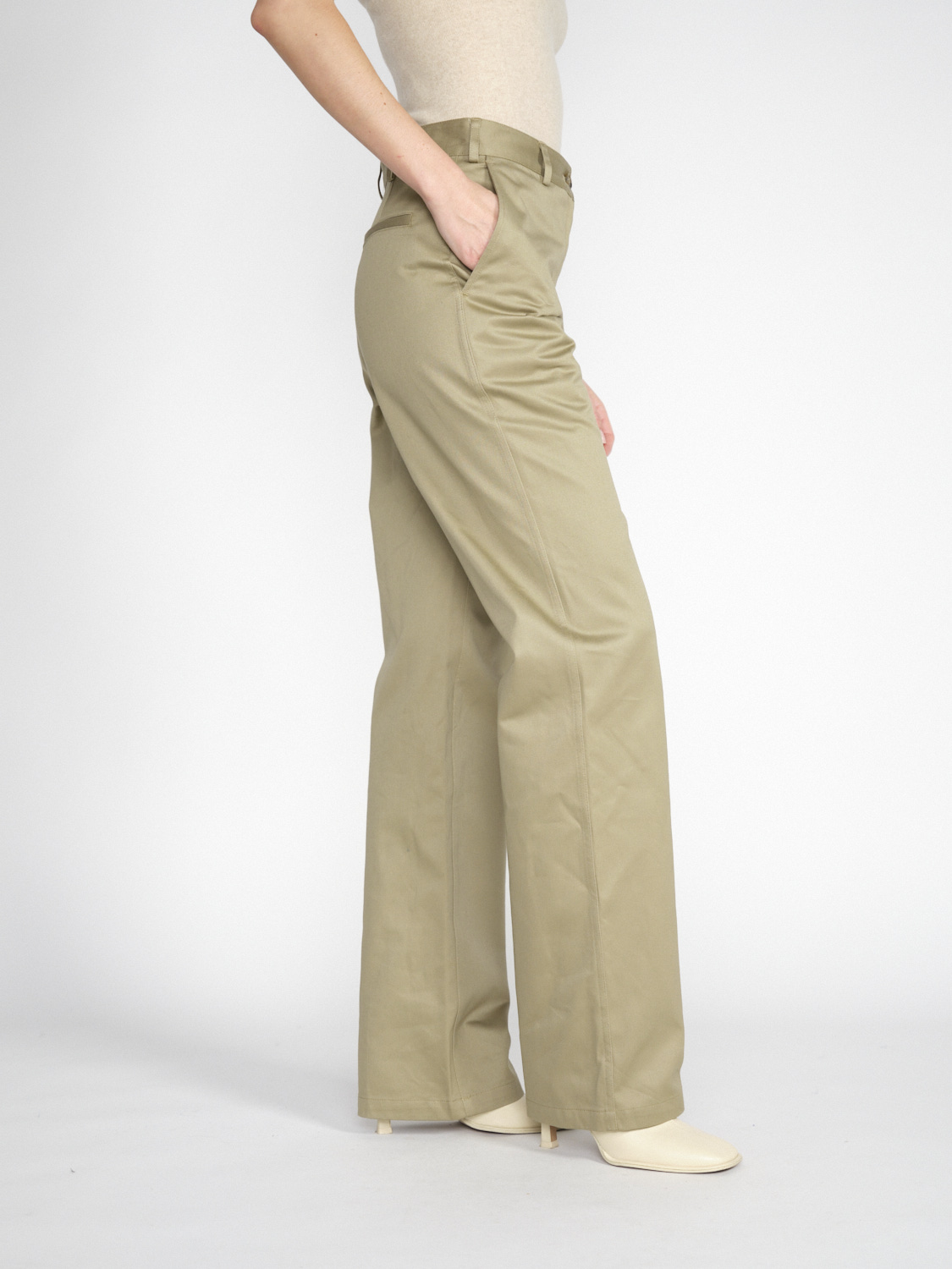 Nili Lotan Fabian - Coated cotton trousers  beige 34