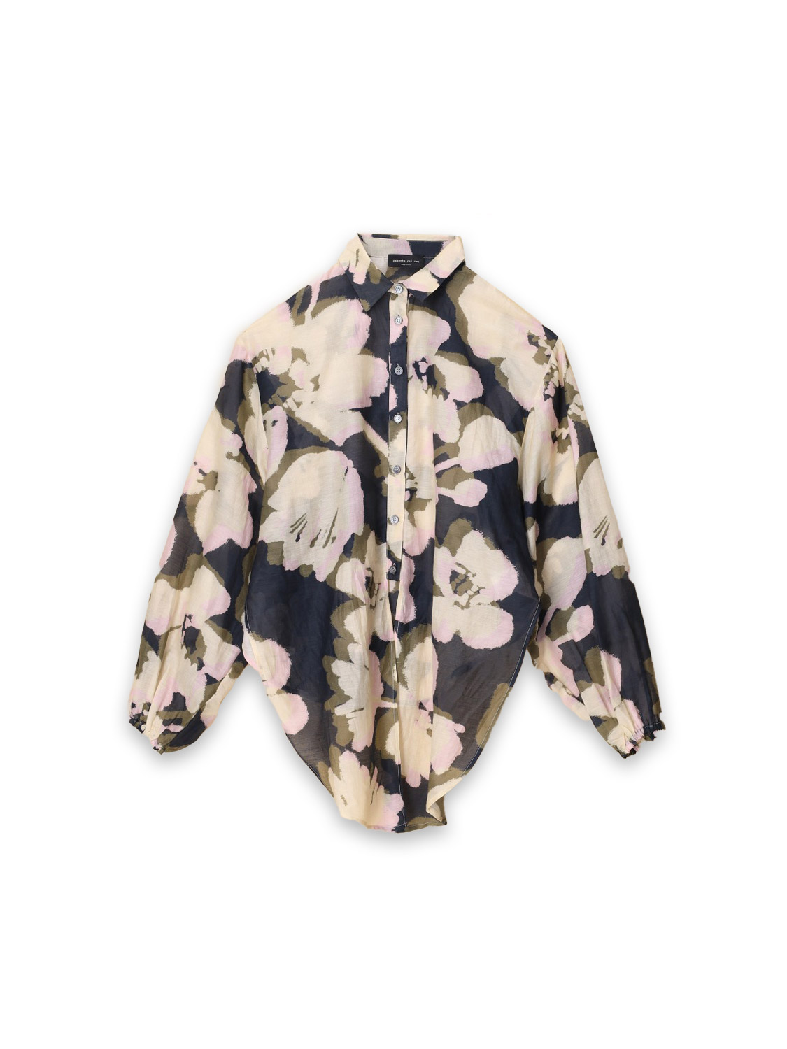 Roberto Collina Stampata – blouse made from a cotton-silk mix navy XS
