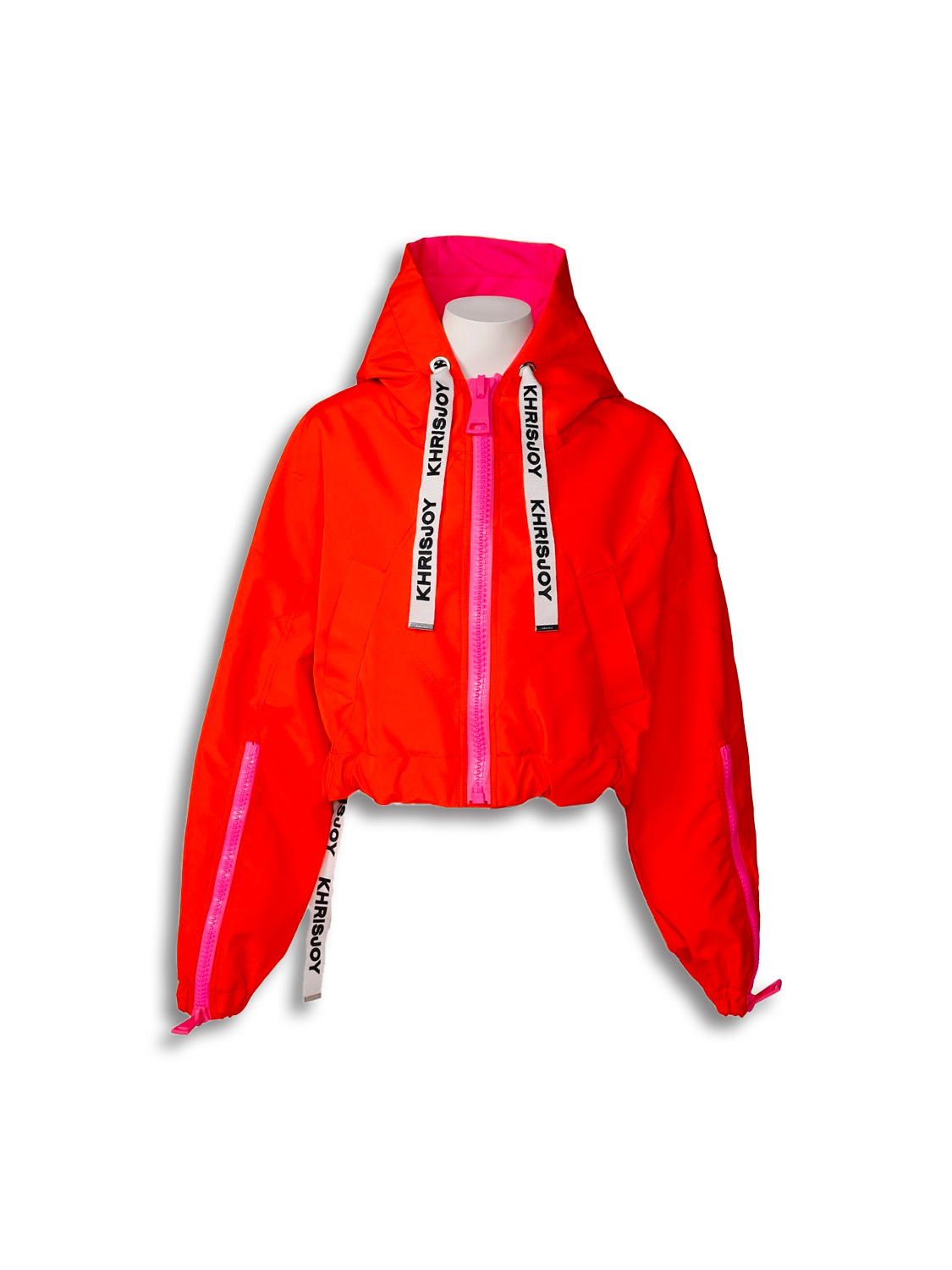 Track Jacket - Cropped jacket with zipper in satin look