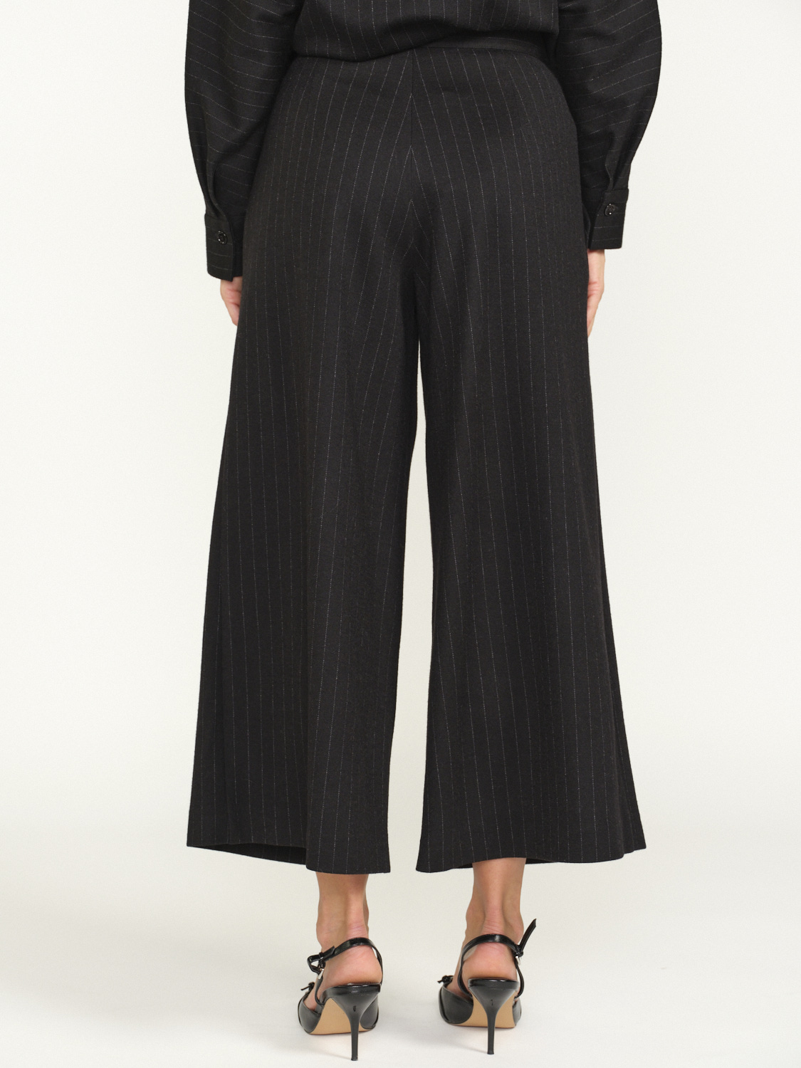 Odeeh Pantaloni in cotone con design gessato nero 34