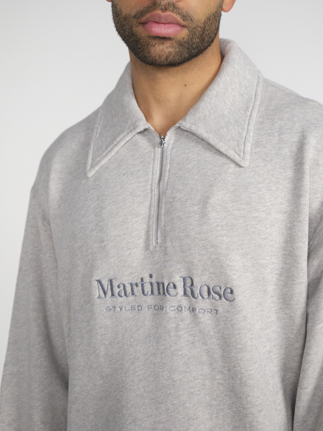 Martine Rose Zip Up – Oversized Sweatshirt mit Zipper   grau M