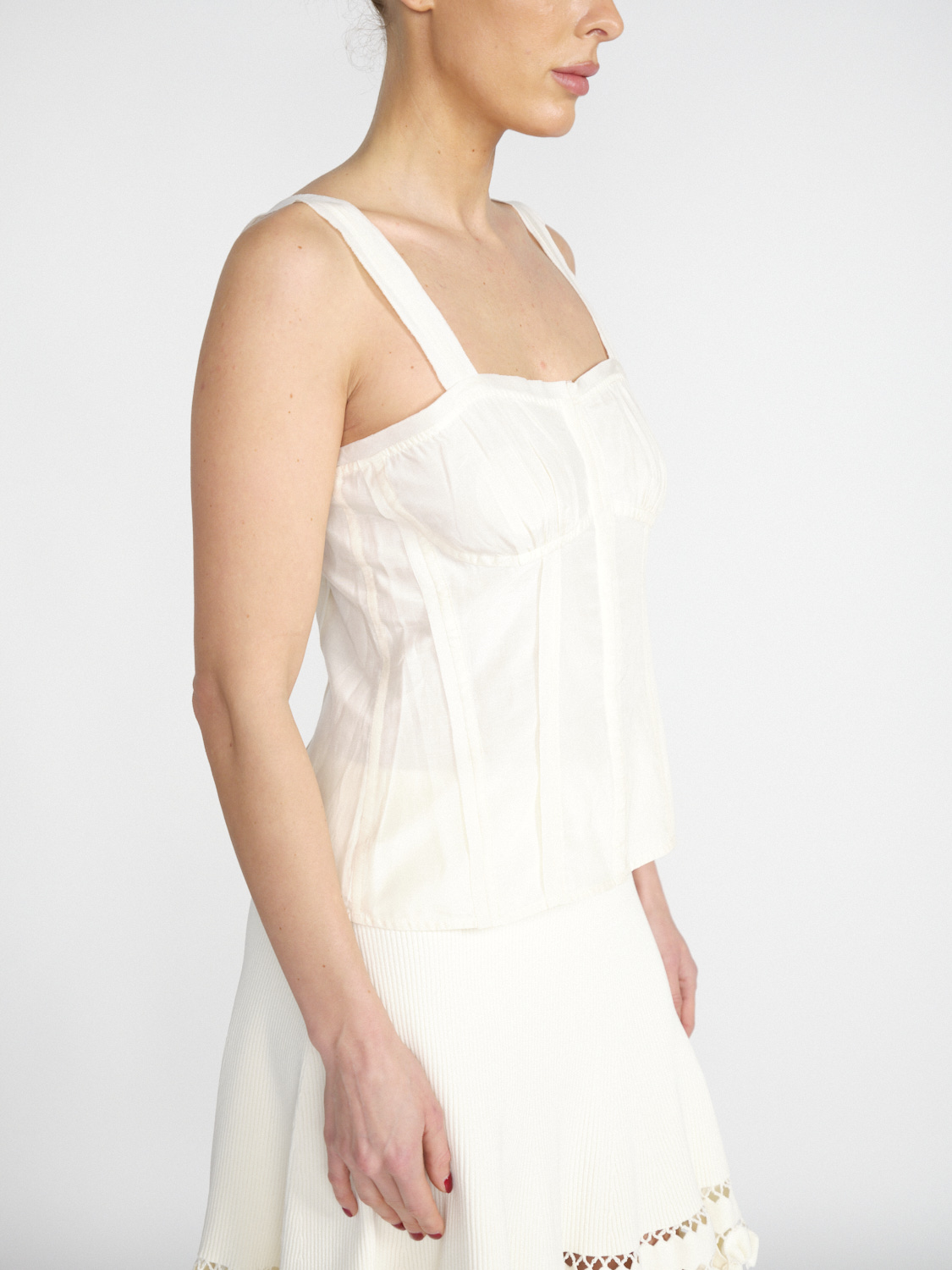 Ulla Johnson Abilene - Corset top in cotton and silk gazé  white 36