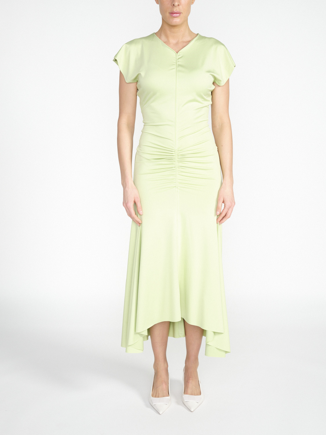 Victoria Beckham Stretchy jersey midi dress  hellgrün 34