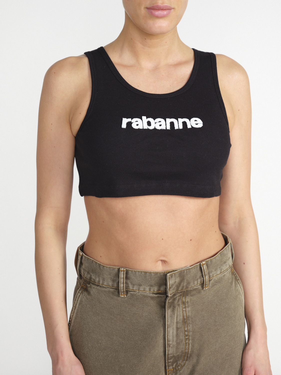 rabanne Cropped Tanktop with lableprint  white XS