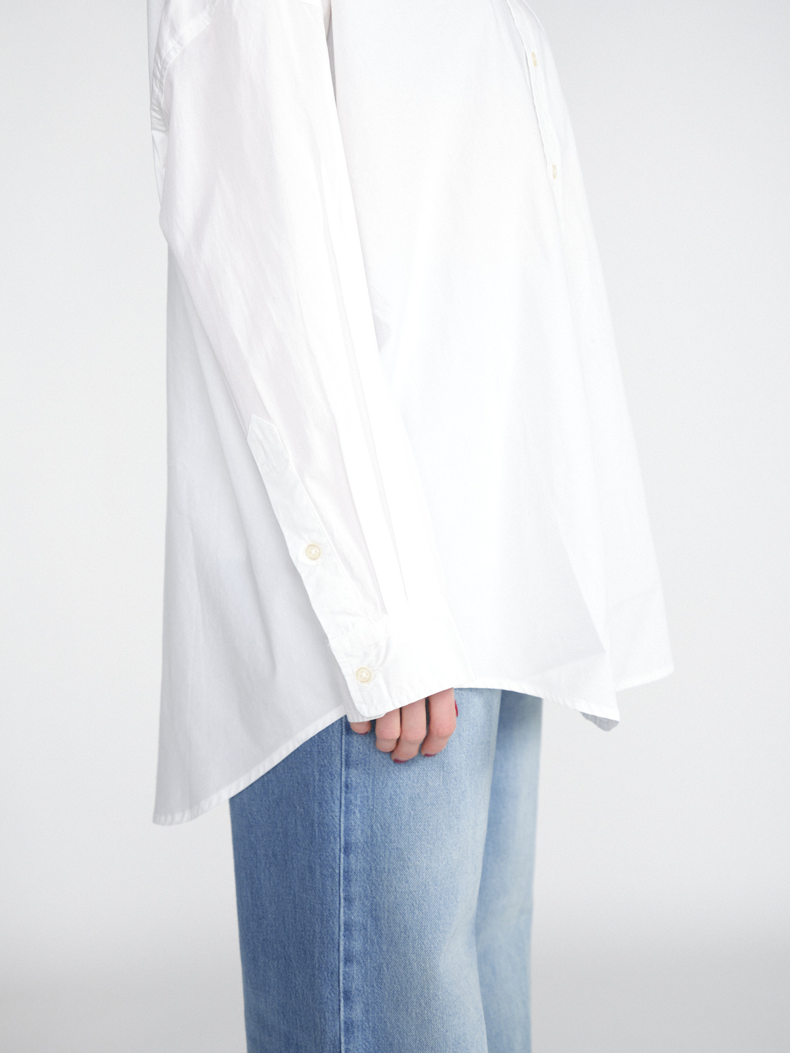 R13 Drop Neck – Oversized Baumwoll-Bluse 	  blanco S