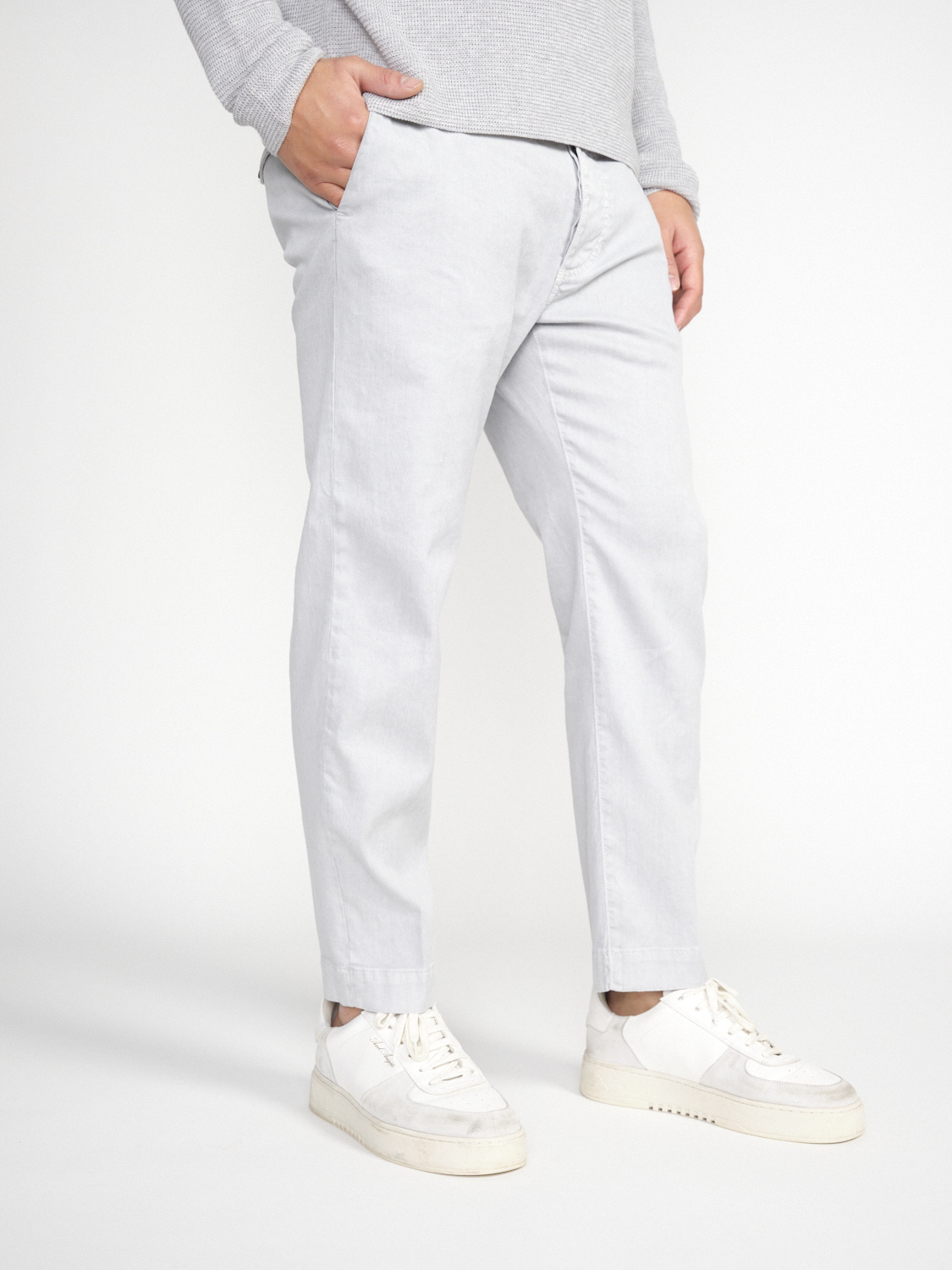 nine in the morning Tim – Stretchy linen-cotton mix jeans  hellgrau 32