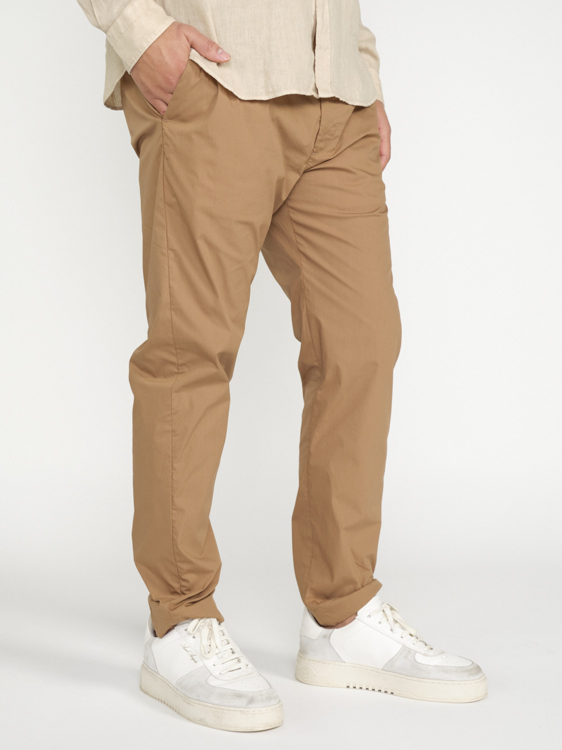 nine in the morning Yoga – cotton blend trousers in chino style  camel 46