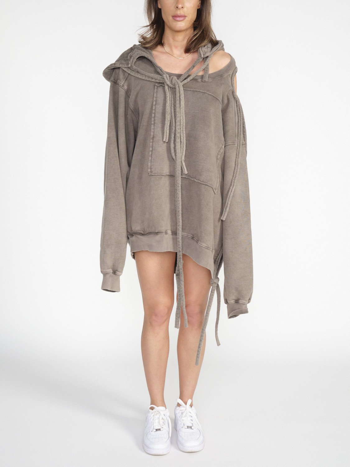 Ottolinger Deconstructed cut-out hoodie  brown S