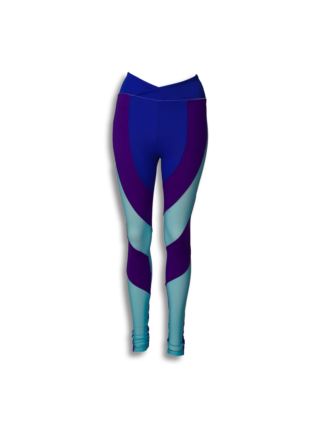 Leggings Multicolor - Leggings with stripe design and transparent details