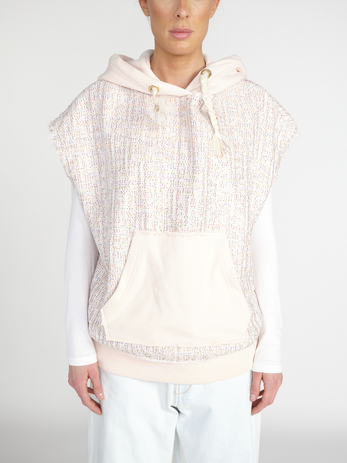 Khrisjoy Maglia oversize con paillettes   rosa XS/S