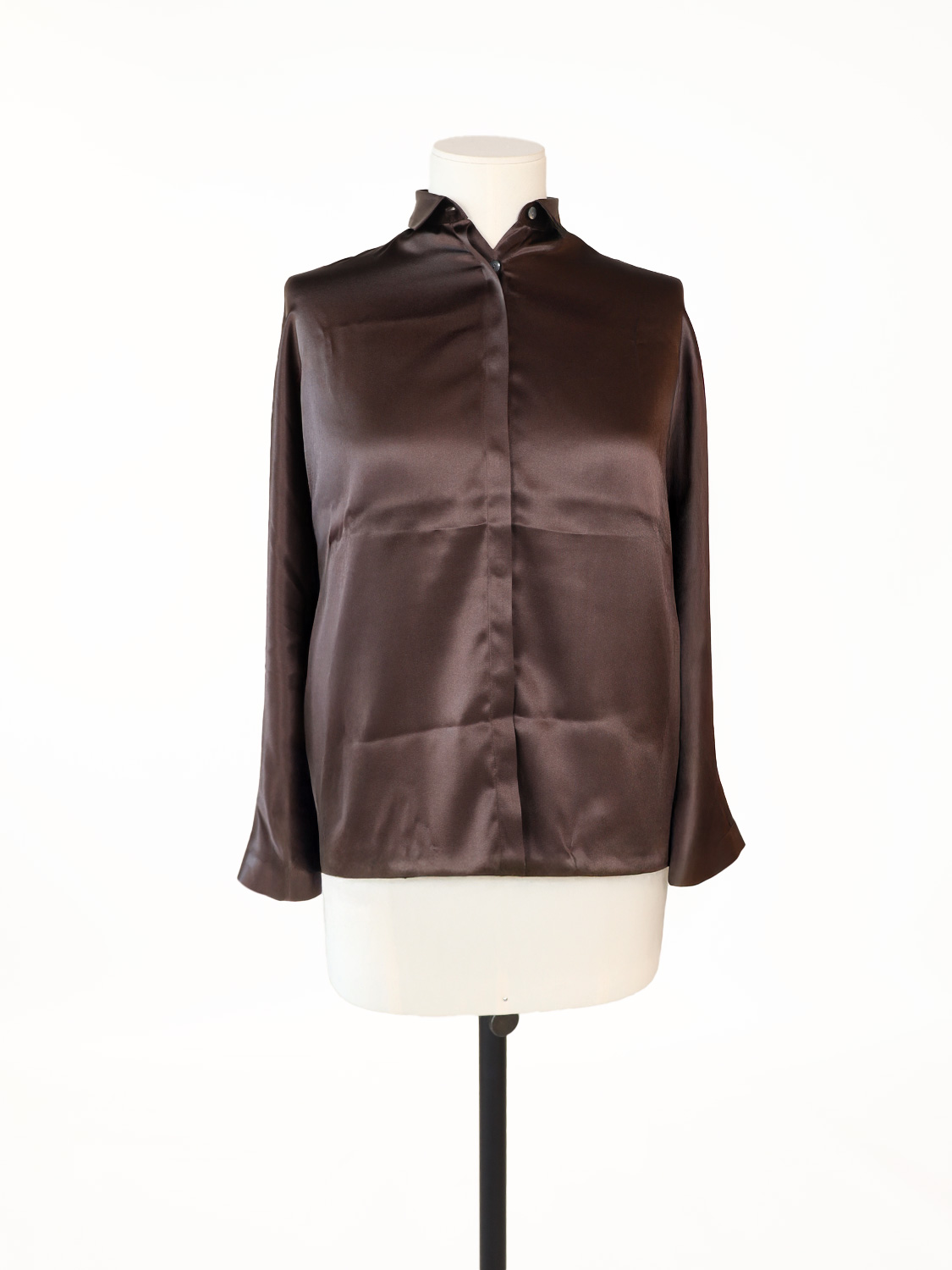 Blooming Bluse aus glänzender Seide  braun 34