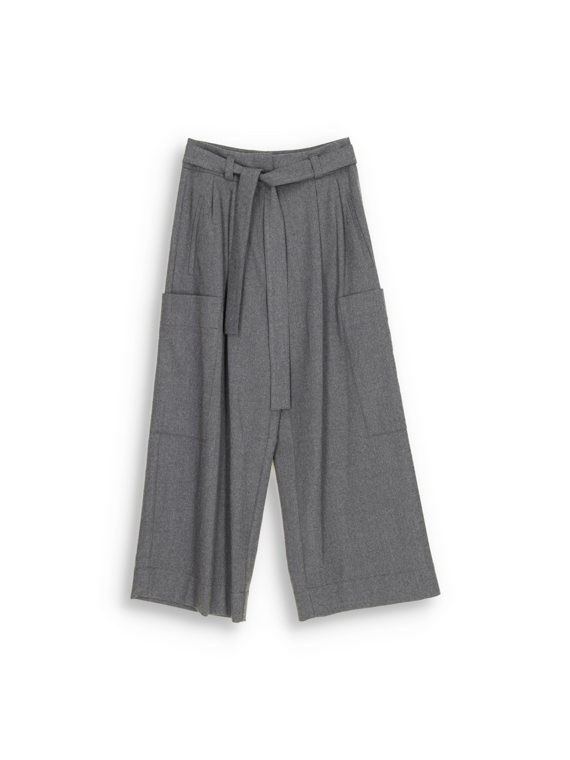 Odeeh Pantaloni 3/4 con tasche laterali in lana vergine  grigio 34