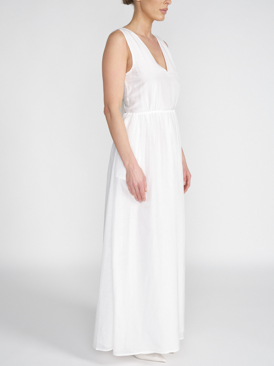 Semicouture Maxi dress made of a cotton-silk mix  white XS/S
