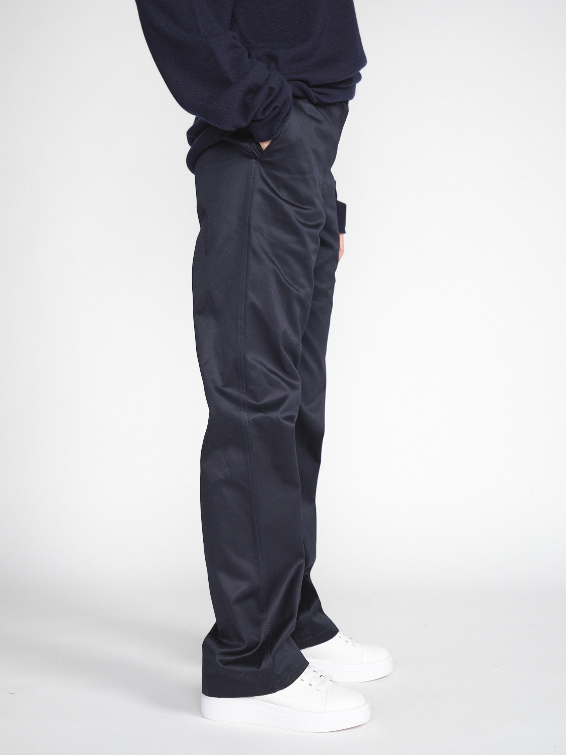 Nili Lotan Fabian - Coated cotton trousers  marine 34