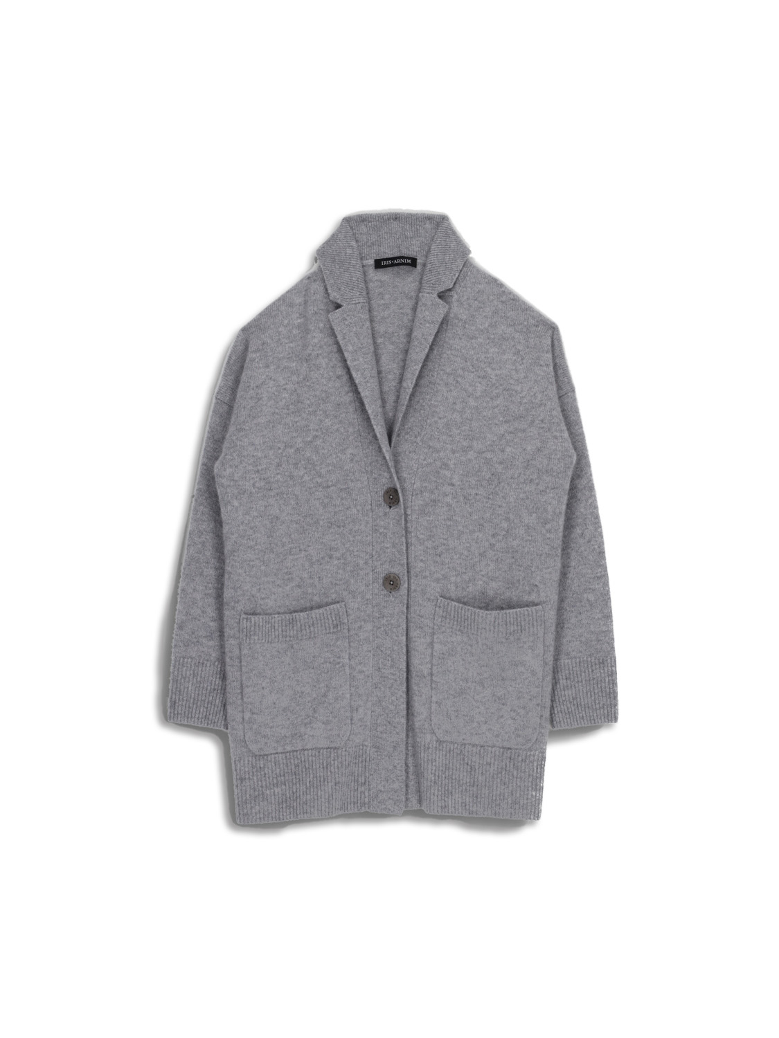 Iris von Arnim Betina - Cardigan with button placket in cashmere and silk grey M/L