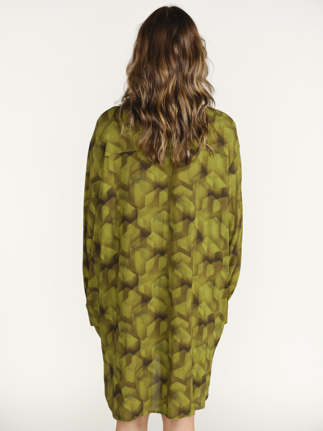 Odeeh Blusen-Kleid mit grafischem Muster  grün 34
