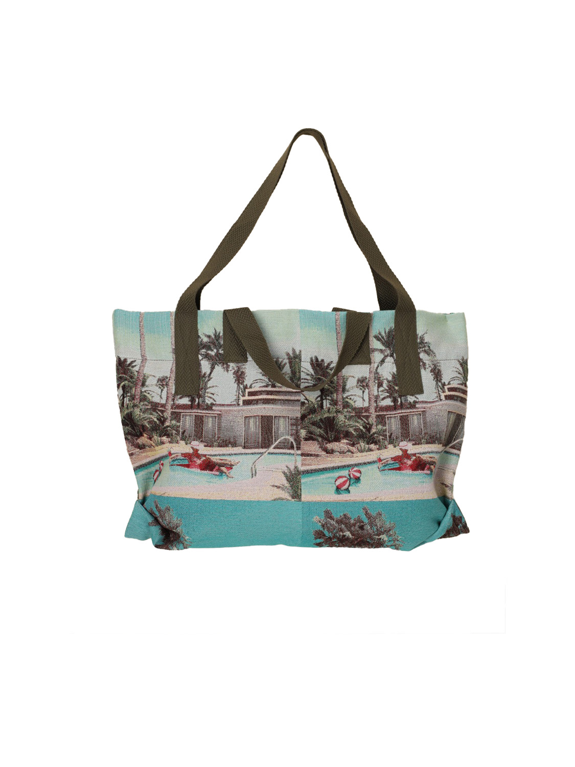 Odeeh Oversized shopper bag with a summery pattern  marine One Size