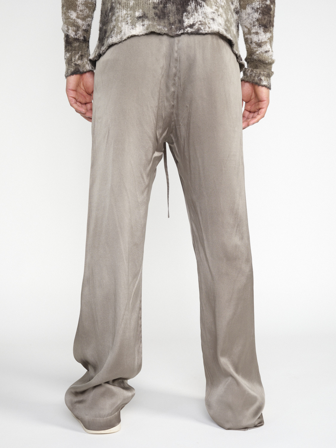 Avant Toi Stretchy silk-satin trousers  khaki S