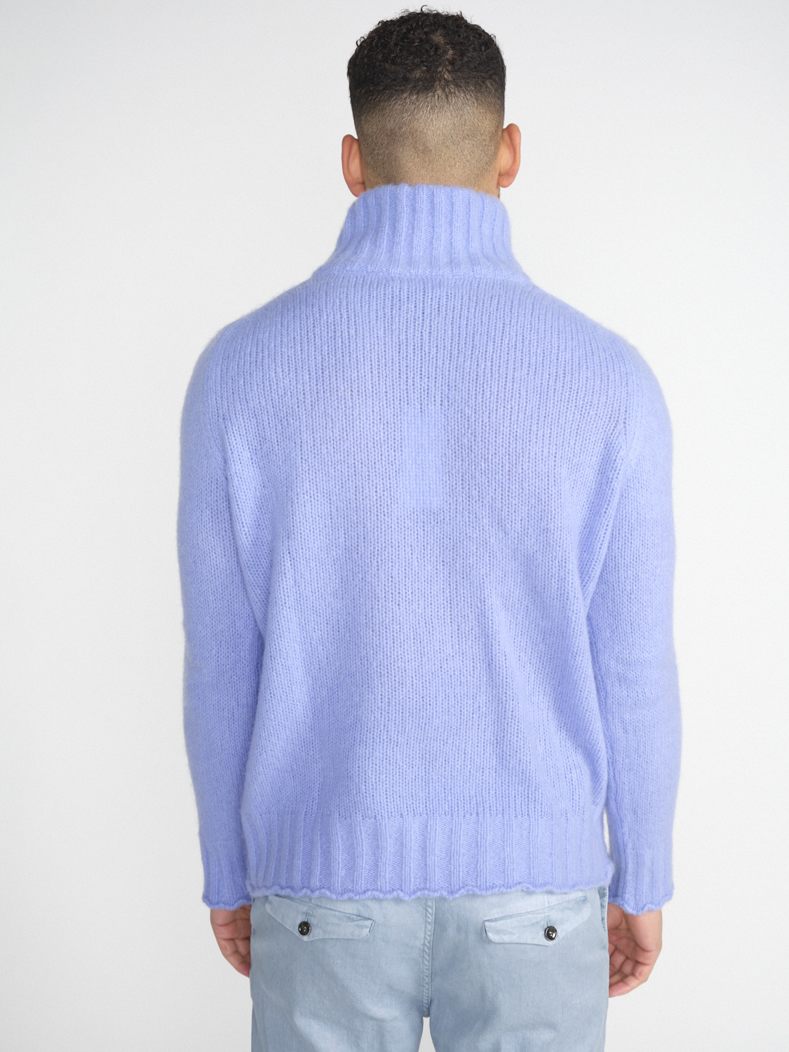 Stephan Boya Boya Race - Lightweight knitted sweater with cashmere zipper   blue M