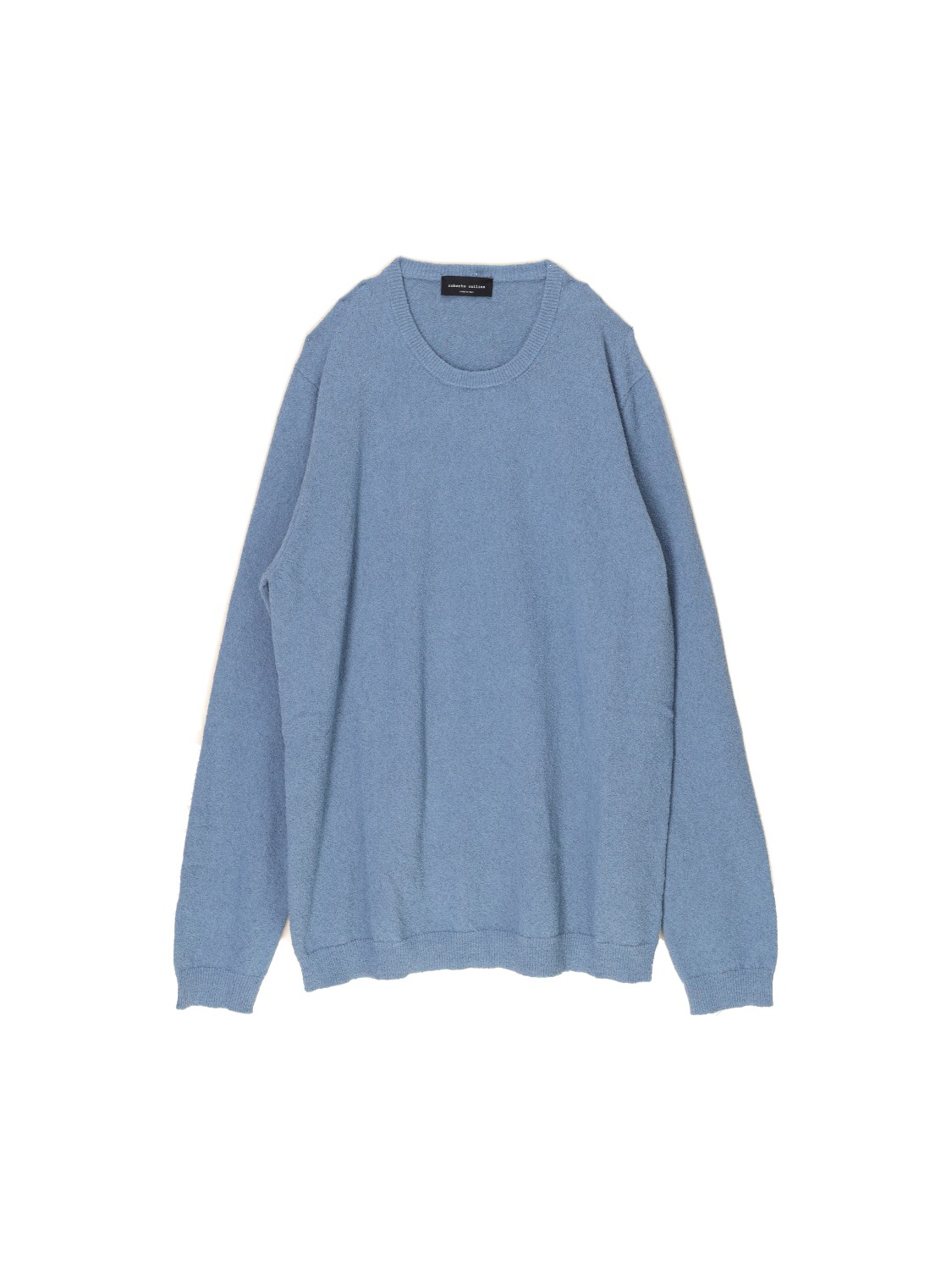 Roberto Collina Girocollo ML – terry cotton sweater  blue 48
