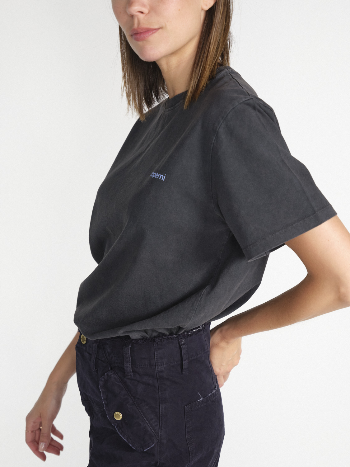 Coperni Coperni Shirt mit bedrucktem Logo grau L Coperni Coperni Shirt mit bedrucktem Logo grau L