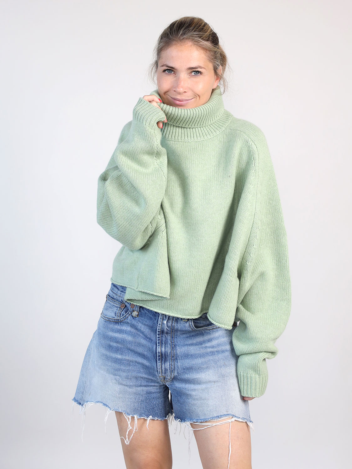Lisa Yang Cathie – Pullover mit Rollkragen  hellgrün One Size