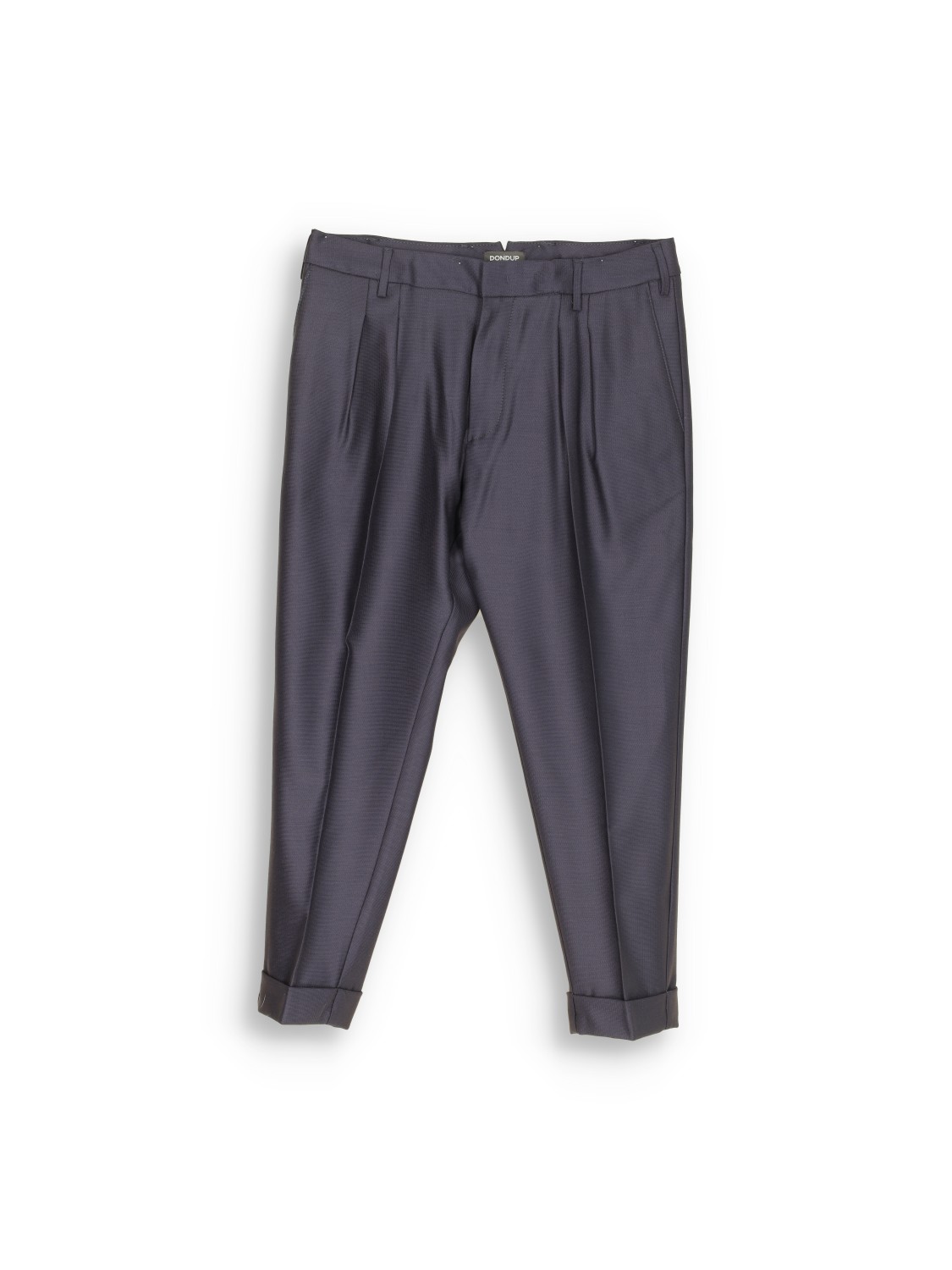 Classic pleated pants with rolled up leg 