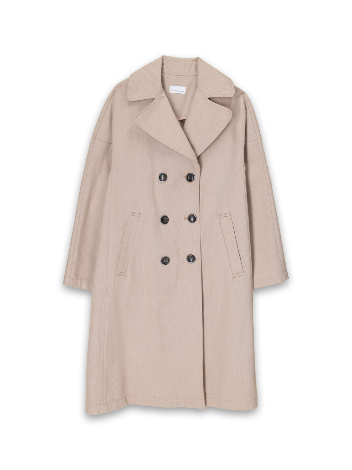 nine in the morning Selenia cotton coat with double breasted button placket  beige S/M