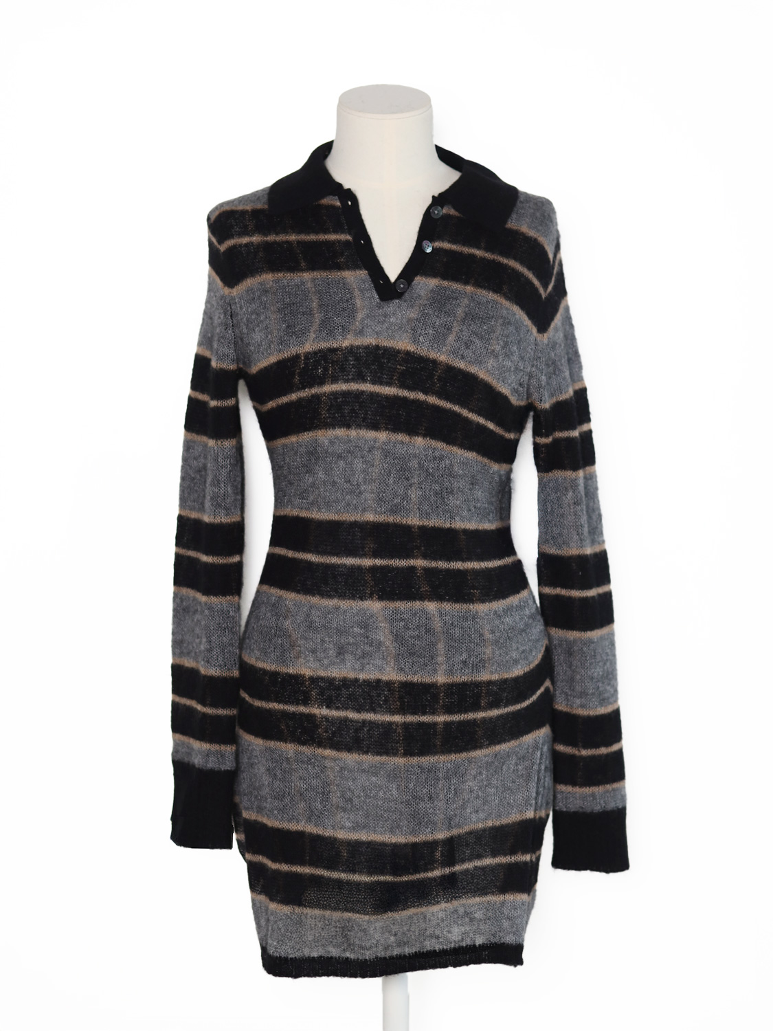 Shadow Plaid – Striped Polo Dress