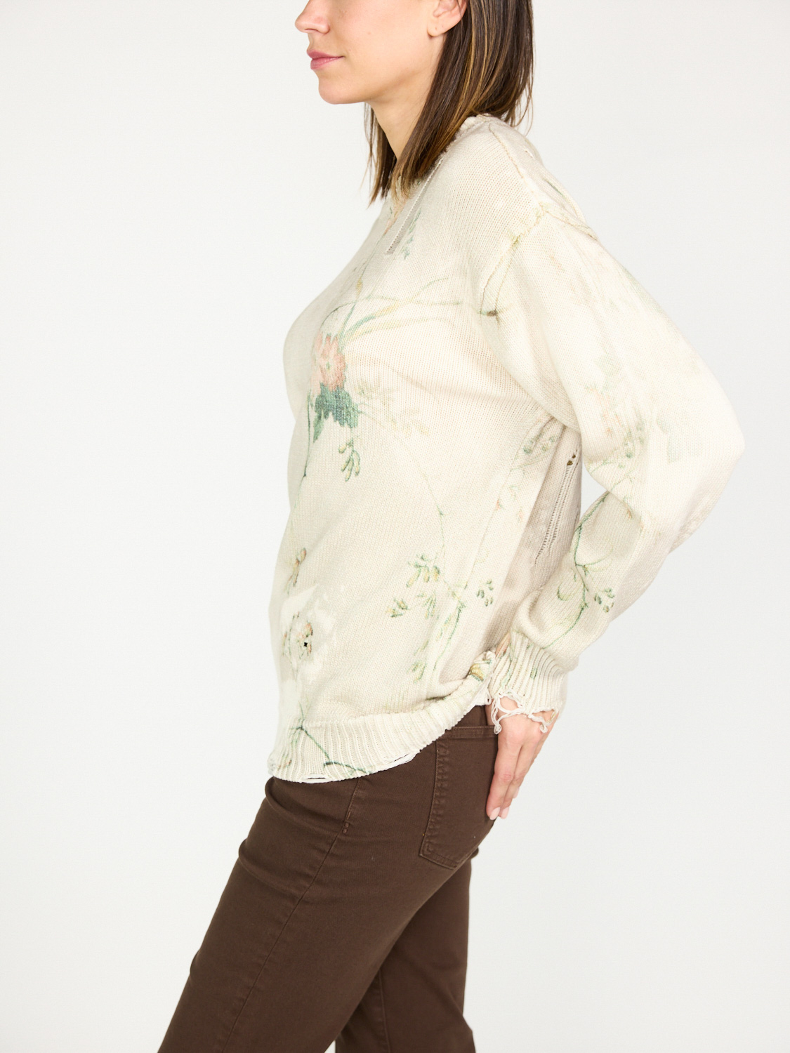 R13 Printed Boyfriend Sweater creme XS R13 Printed Boyfriend Sweater creme XS