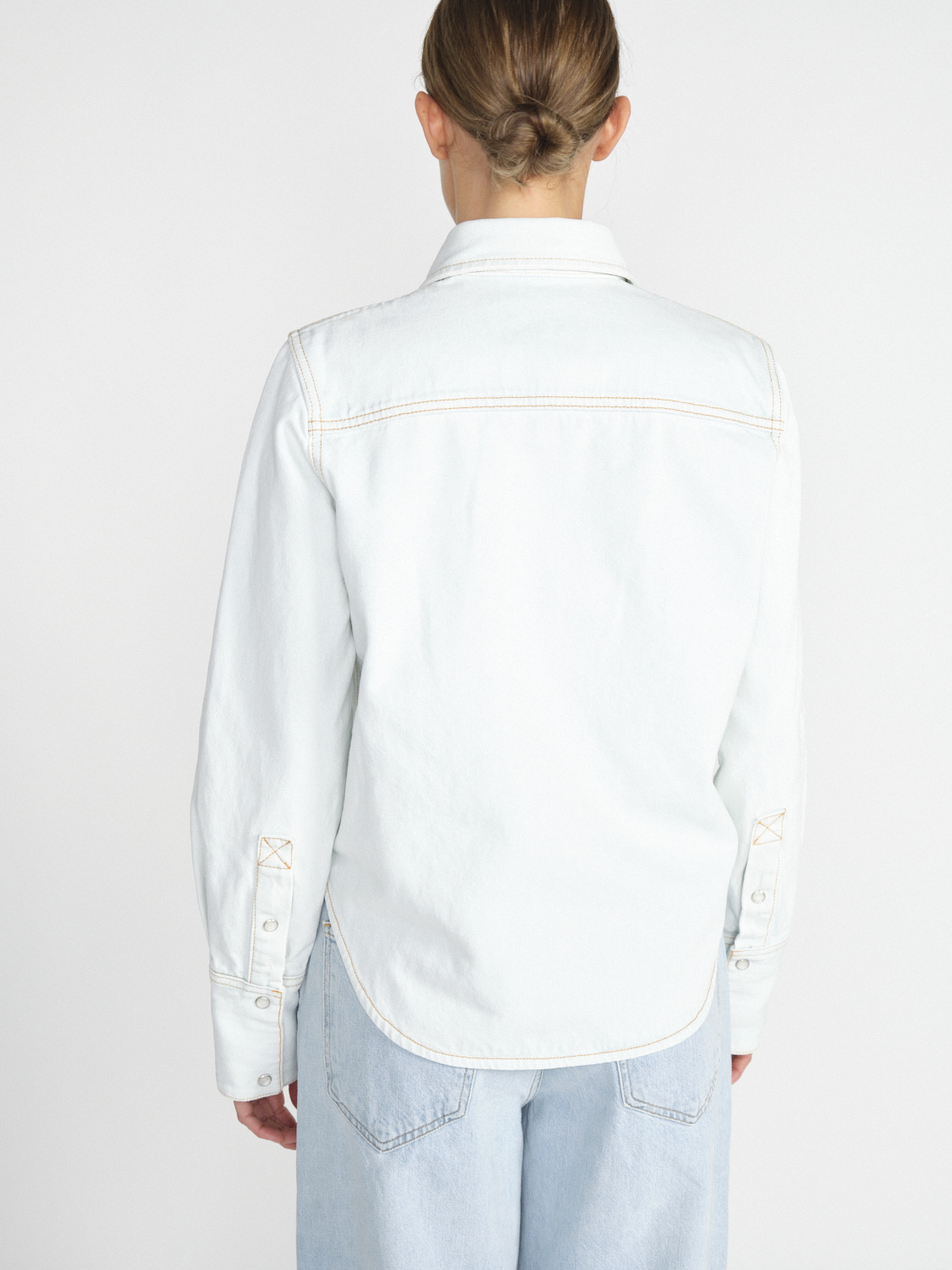 Darkpark Glenn - Cotton denim shirt  white XS/S