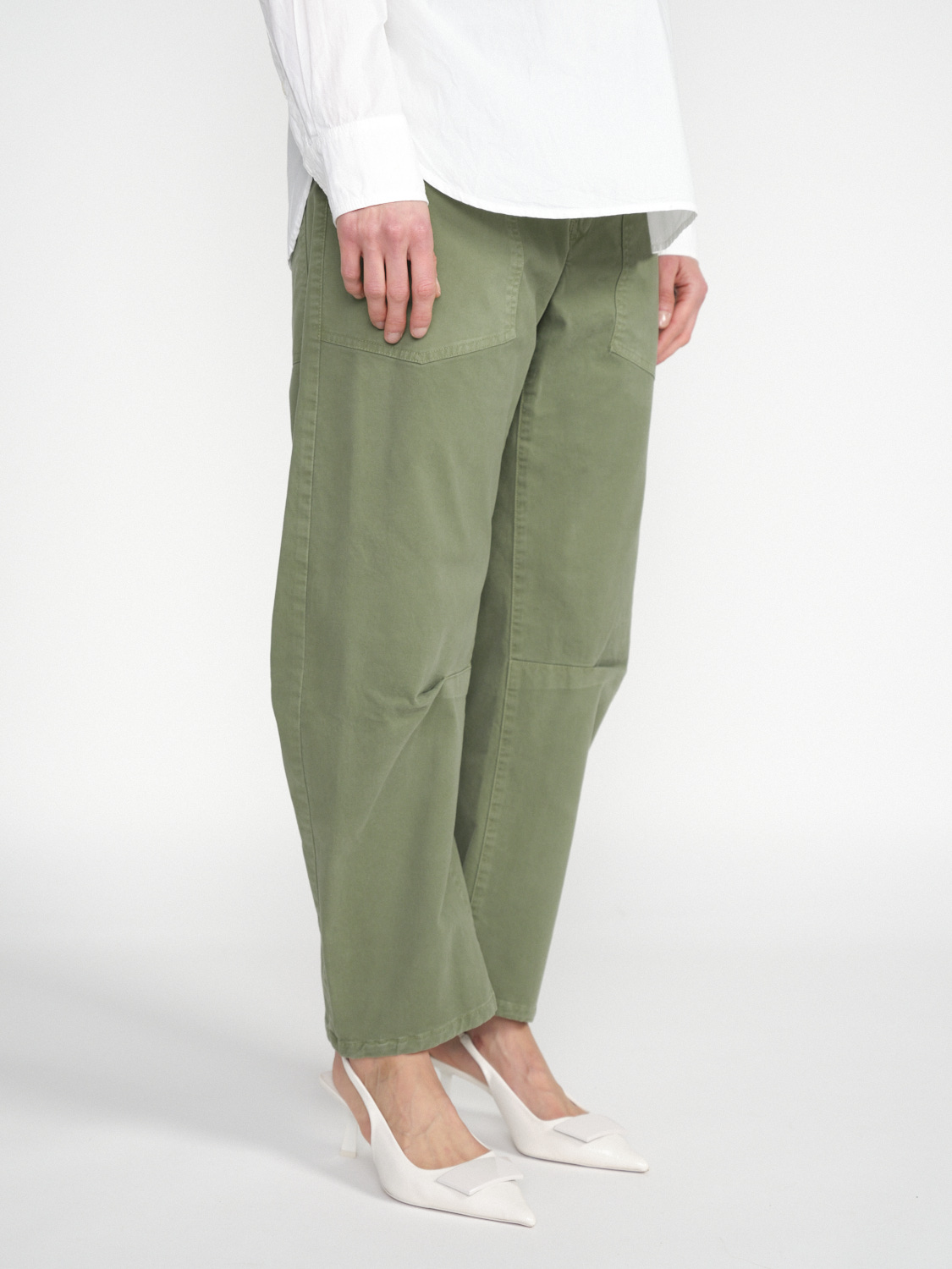 Nili Lotan Shon Pant – Stretchige Cargo Hose aus Baumwolle   verde 36