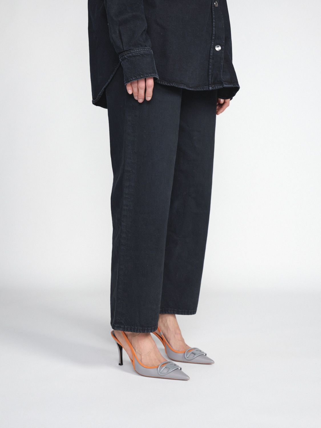 Agolde Ren – Mom-Jeans mit gekürtzter Länge   schwarz 28