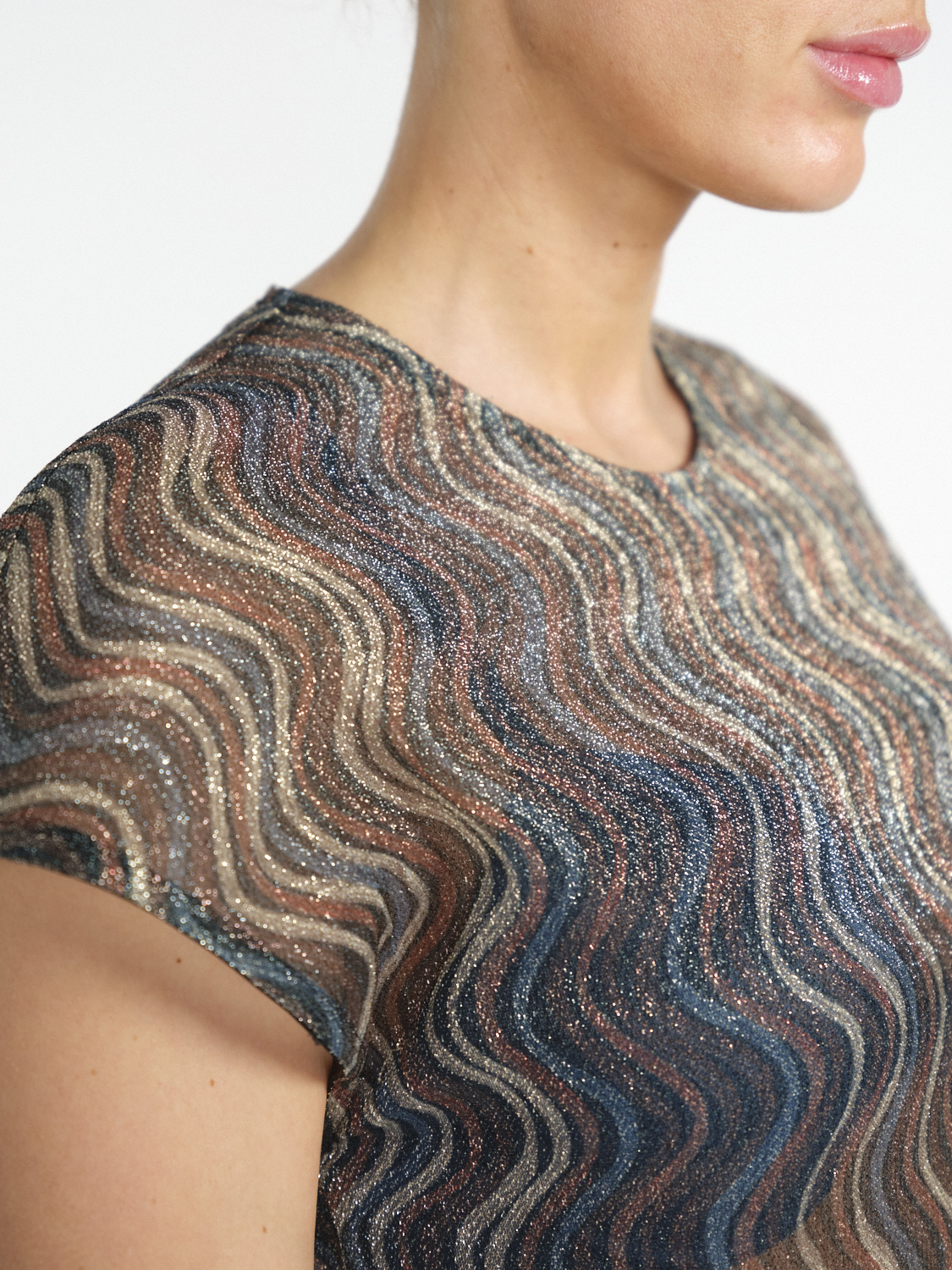 SIYU Transparent maxi dress with pattern and lurex effects  multi 36