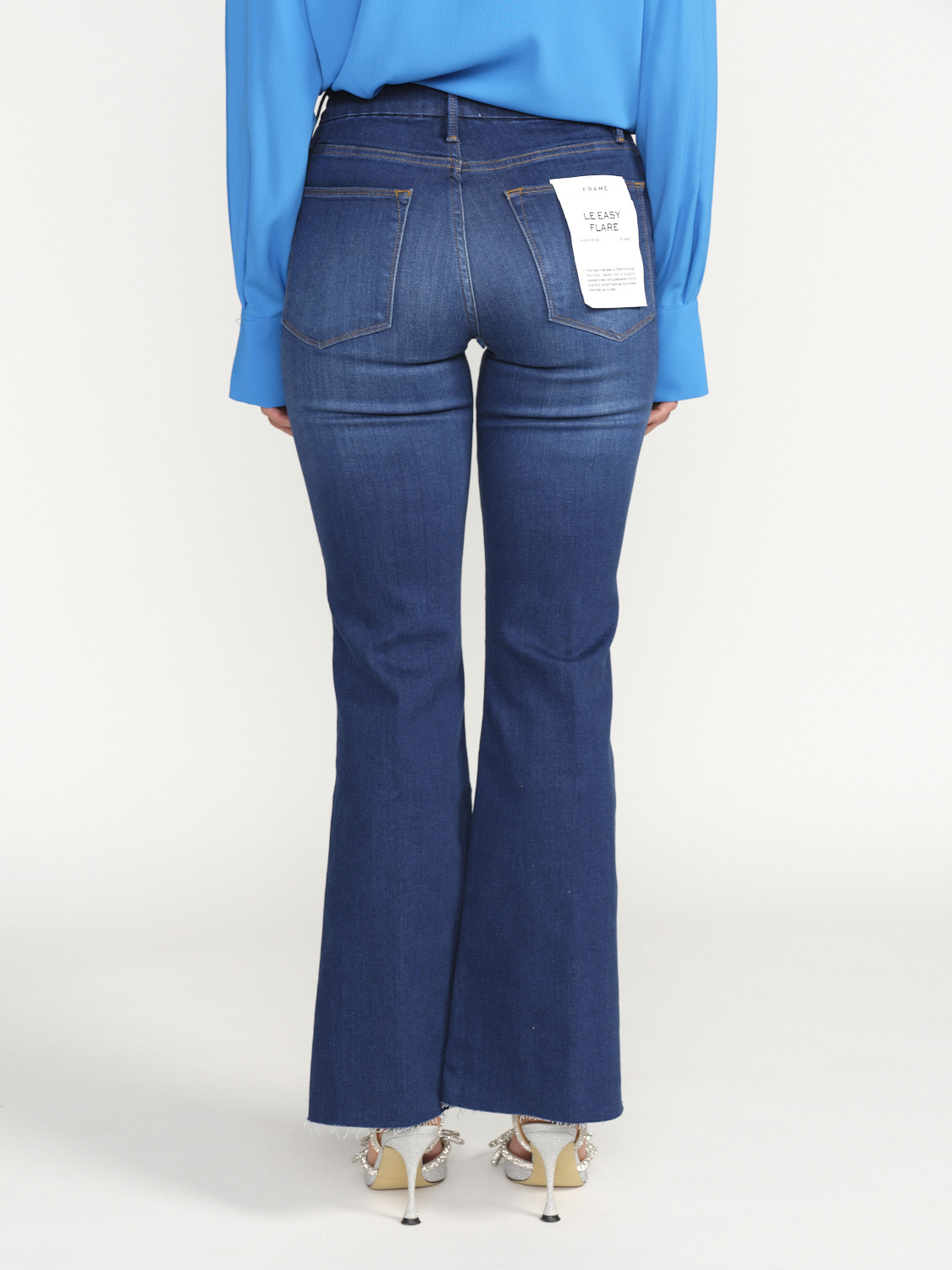 Frame Le High Easy - Pantalon en jean avec délavage foncé bleu 25