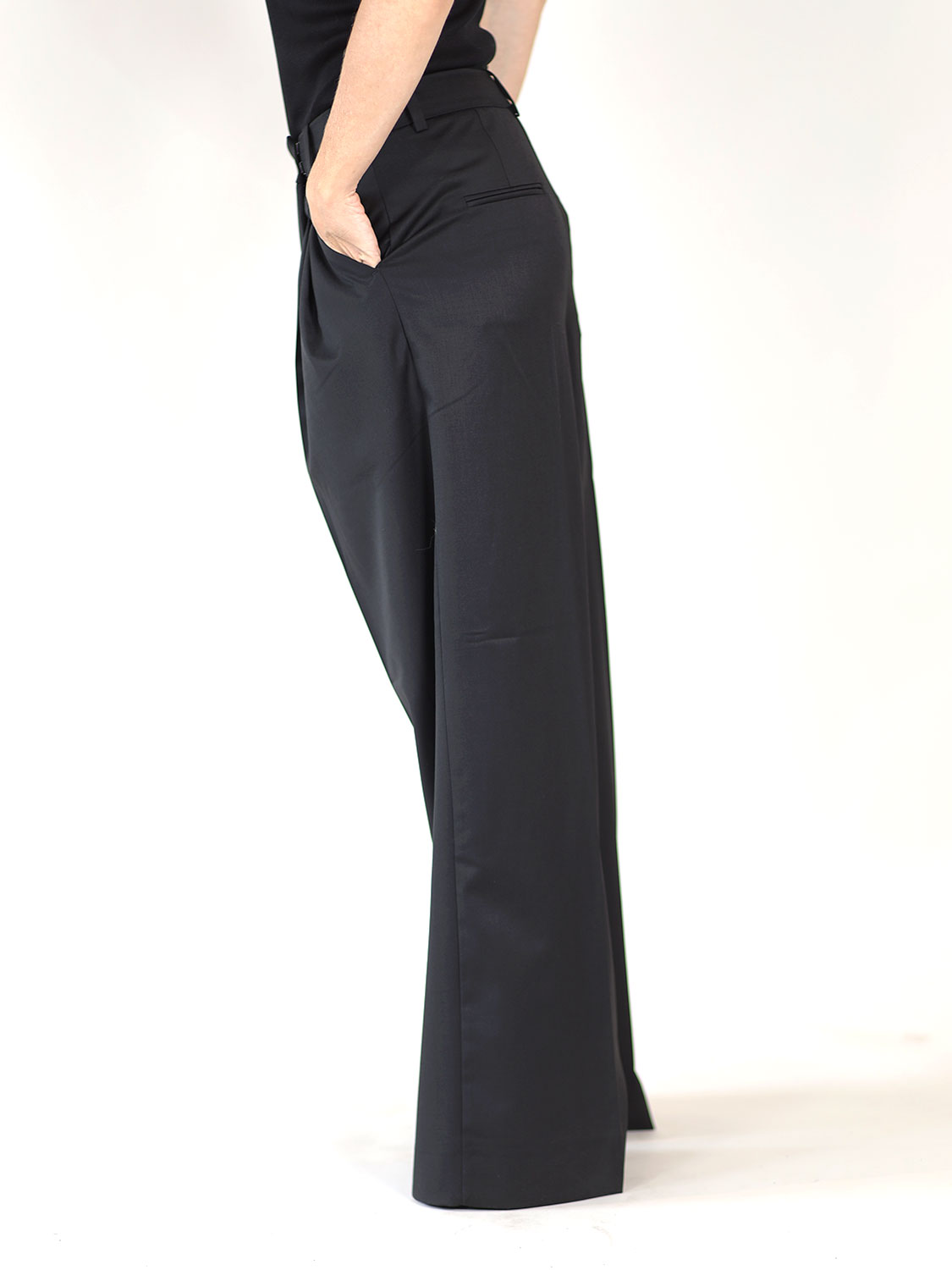Ganni Calendered – Wide-leg pants  black 34