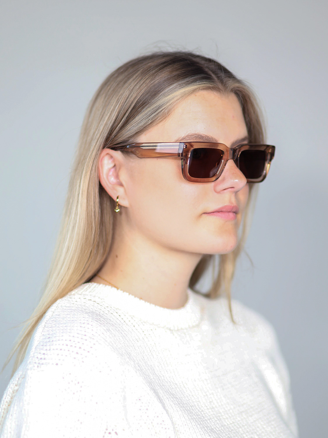 CHIMI 05 Light Brown – Quadratische Sonnenbrille beige M