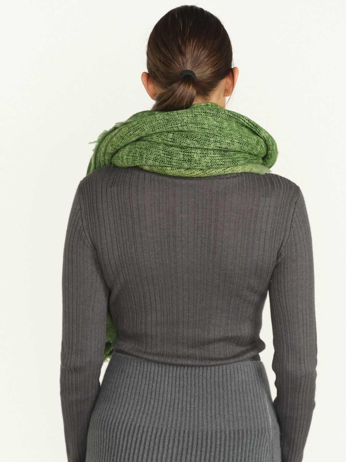 Avant Toi Oversized Scarf - Merino cashmere scarf in oversize design  green One Size