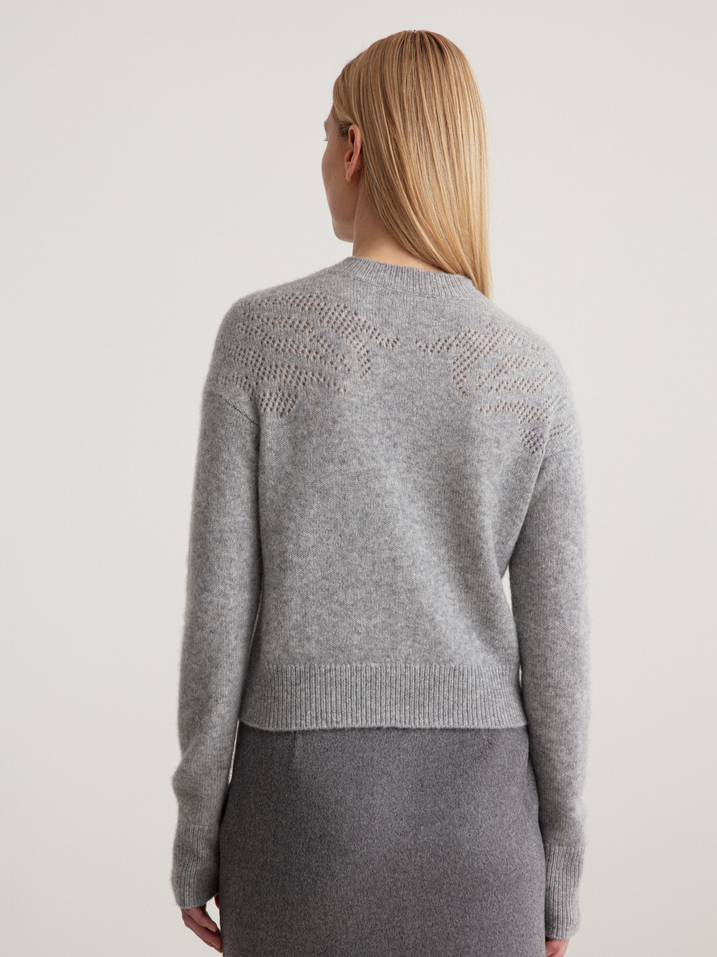 Iris von Arnim Sabana – Pullover aus Cashmere-Seide-Mix  hellgrau L
