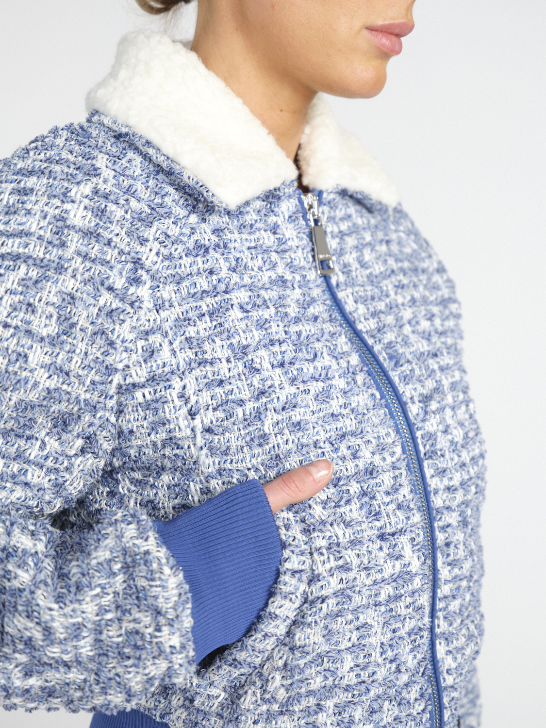 khrisjoy Jim Bomber - Short jacket in tweed look   blue XS/S